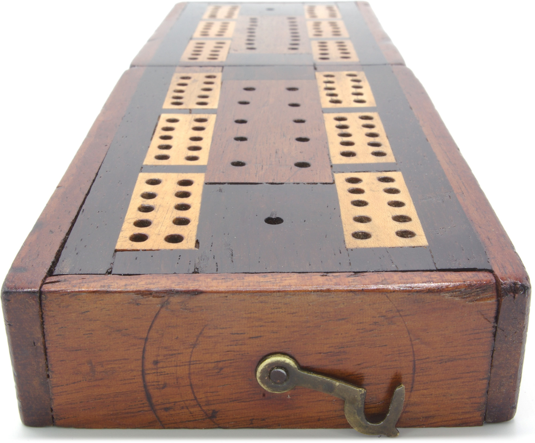 Inlaid antique cribbage box - Antique Cribbage Boards - Antique Games