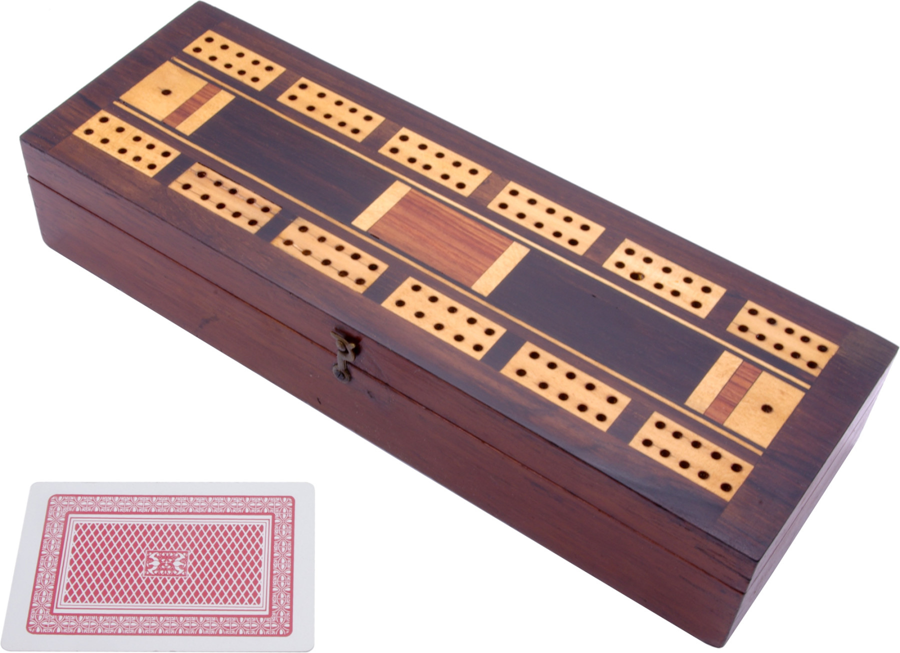 Inlaid antique cribbage box - Antique Cribbage Boards - Antique Games