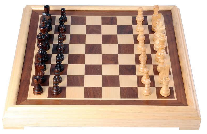 Luxury Inlaid wooden Chess set. 40cm, 77mm king height