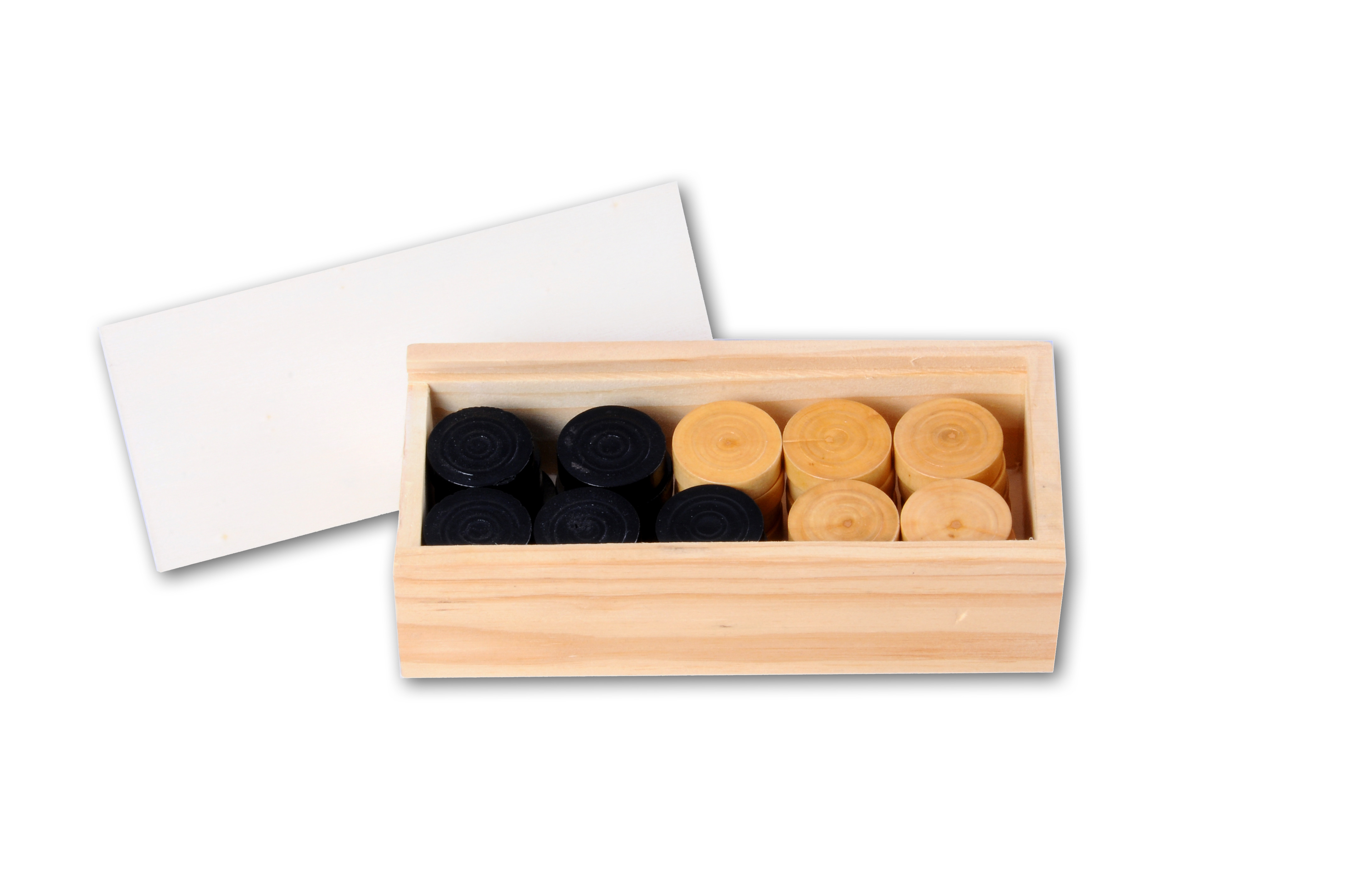 32mm Draught Pieces in wooden box spare game pieces