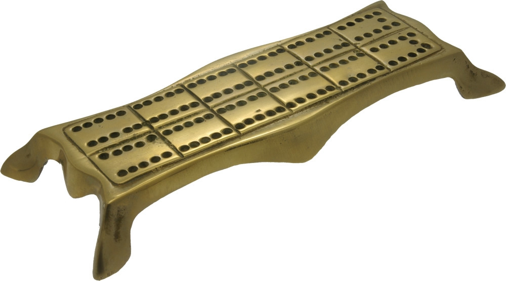 Ornate Brass shaped cribbage board