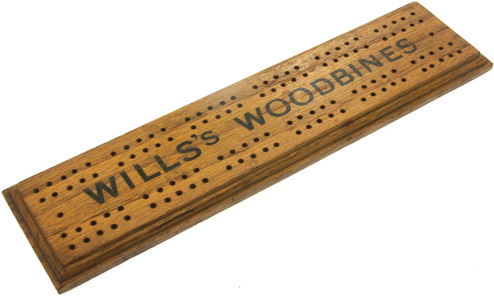 Wills's Woodbines cribbage board