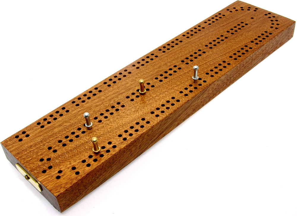 Continuous 2 track hardwood British cribbage board - 30cm (12")