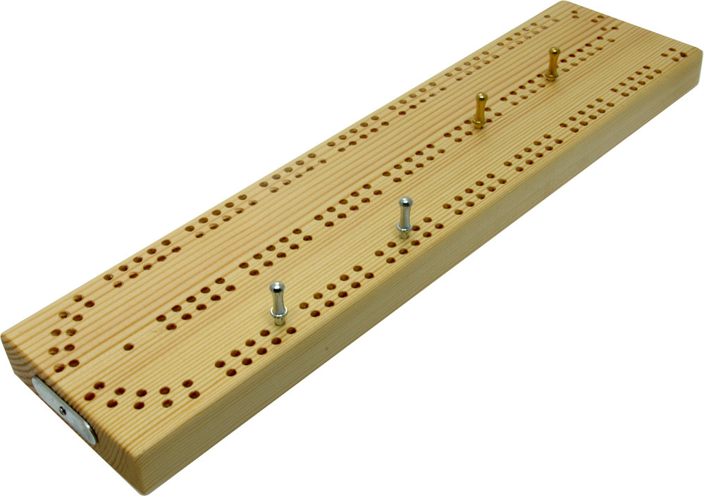 Continuous 2 track wooden British cribbage board - 30cm (12")