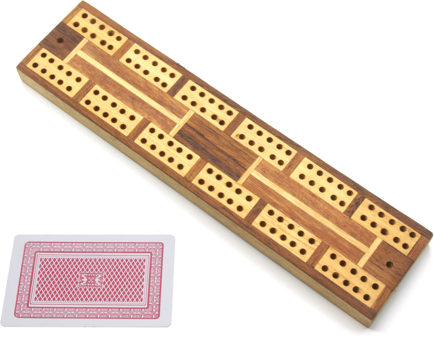 Veneered boxwood cribbage board