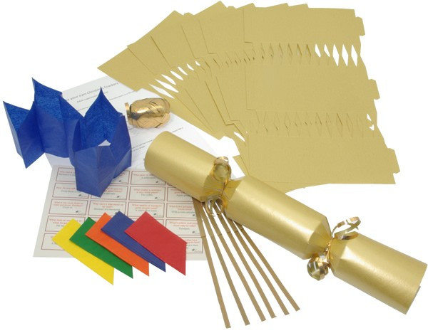 Deluxe Christmas Cracker Kit  35cm - Gold - 6 Pack