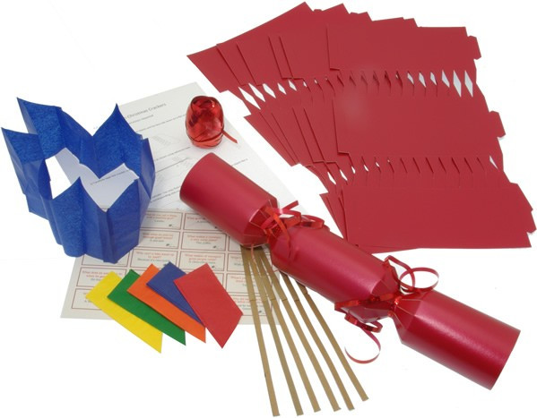 Deluxe Christmas Cracker Kit 35cm - Red - 6 Pack