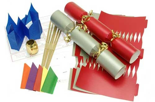 Deluxe Christmas Cracker Kit  35cm - Red & Silver - 6 Pack