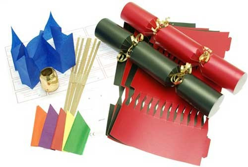 Deluxe Christmas Cracker Kit  35cm - Red & Black - 6 Pack