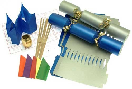 Deluxe Christmas Cracker Kit 35cm - Silver & Blue - 6 Pack