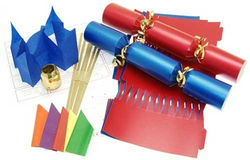 Deluxe Christmas Cracker Kit 35cm - Red & Blue - 6 Pack