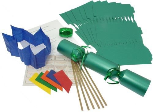 Deluxe Christmas Cracker Kit  35cm - Green - 6 Pack