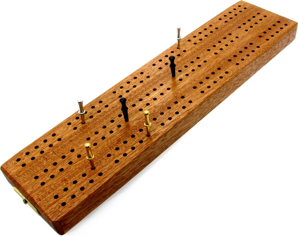 3 track hardwood British cribbage board - 30cm (12")