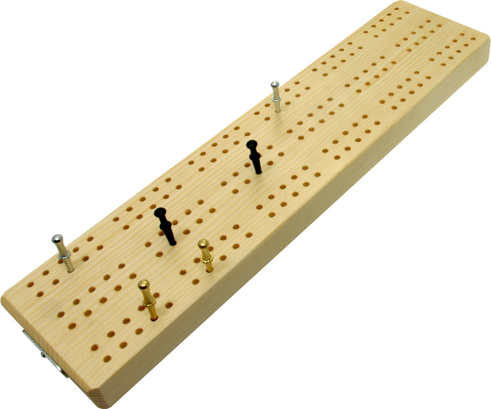 3 track wooden British cribbage board - 30cm (12")