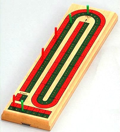 Two track cribbage board
