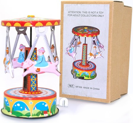 Animal Carousel. Tin Toy / retro / clockwork fairground toy