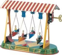 Large Swing boats. Tin Toy / retro / clockwork fairground toy