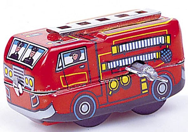 Small Fire Engine. Tin Toy / retro / clockwork toy vehicle 