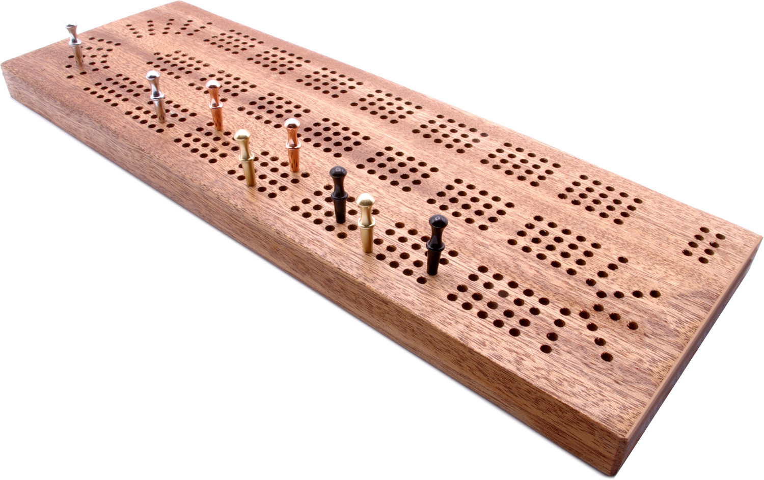 Continuous 4 track hardwood British cribbage board - 30cm (12")