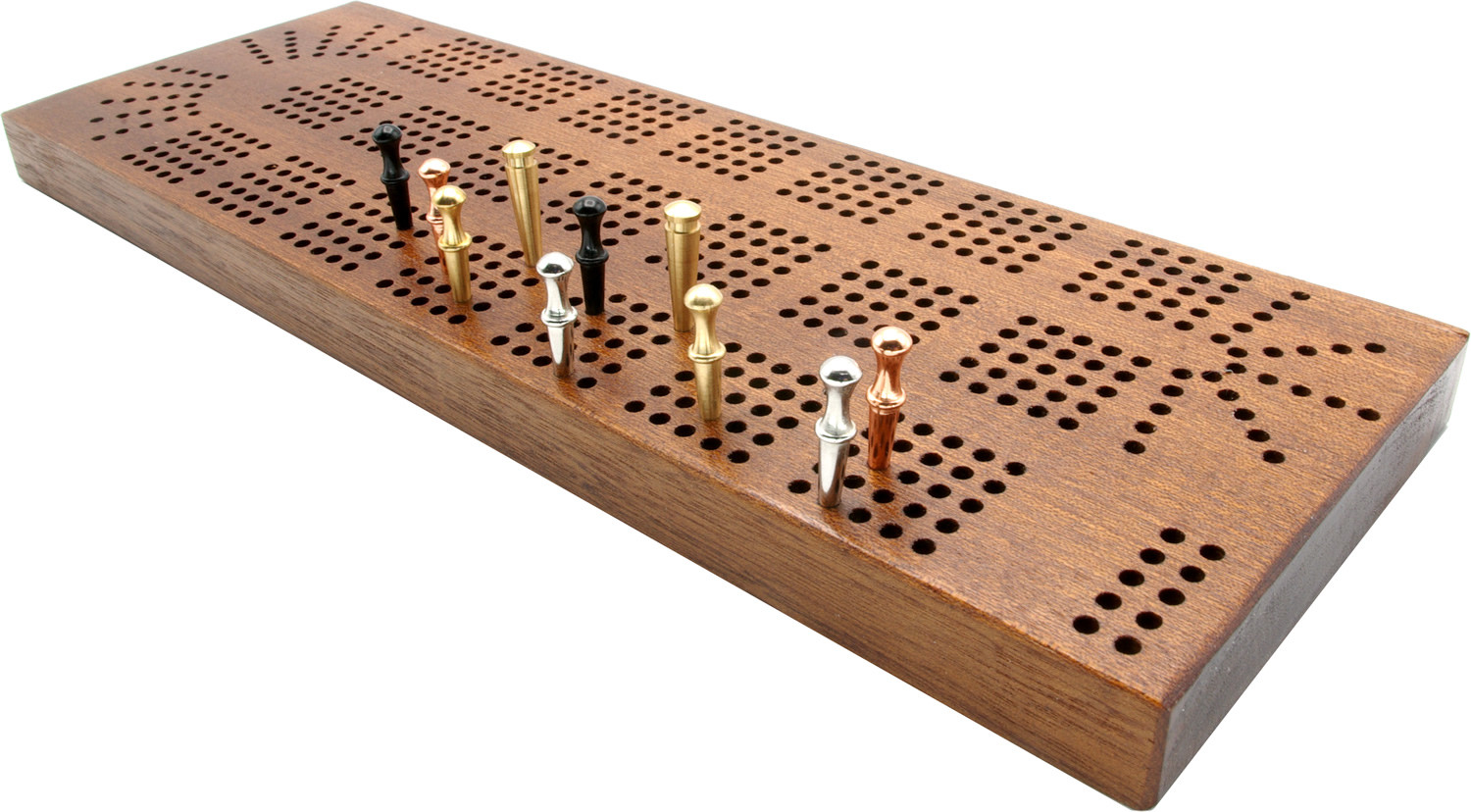 5 track hardwood continuous cribbage board