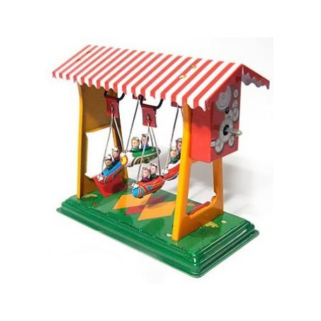 Swing boats - Tin Toy / retro / clockwork fairground toy