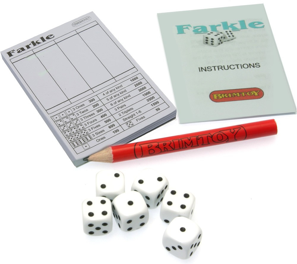 Miniature Farkle dice game. Ideal Christmas Cracker filler