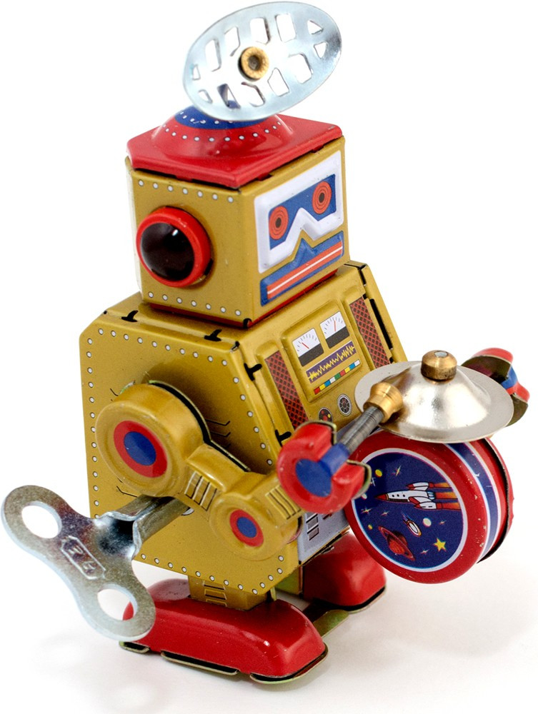 Gold big band robot tin toy