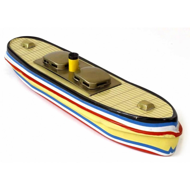 Canal barge tin toy candle boat