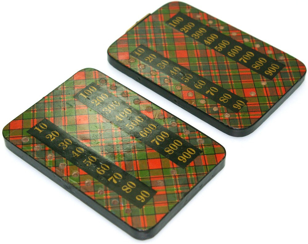 Mauchline tartan ware Bezique markers