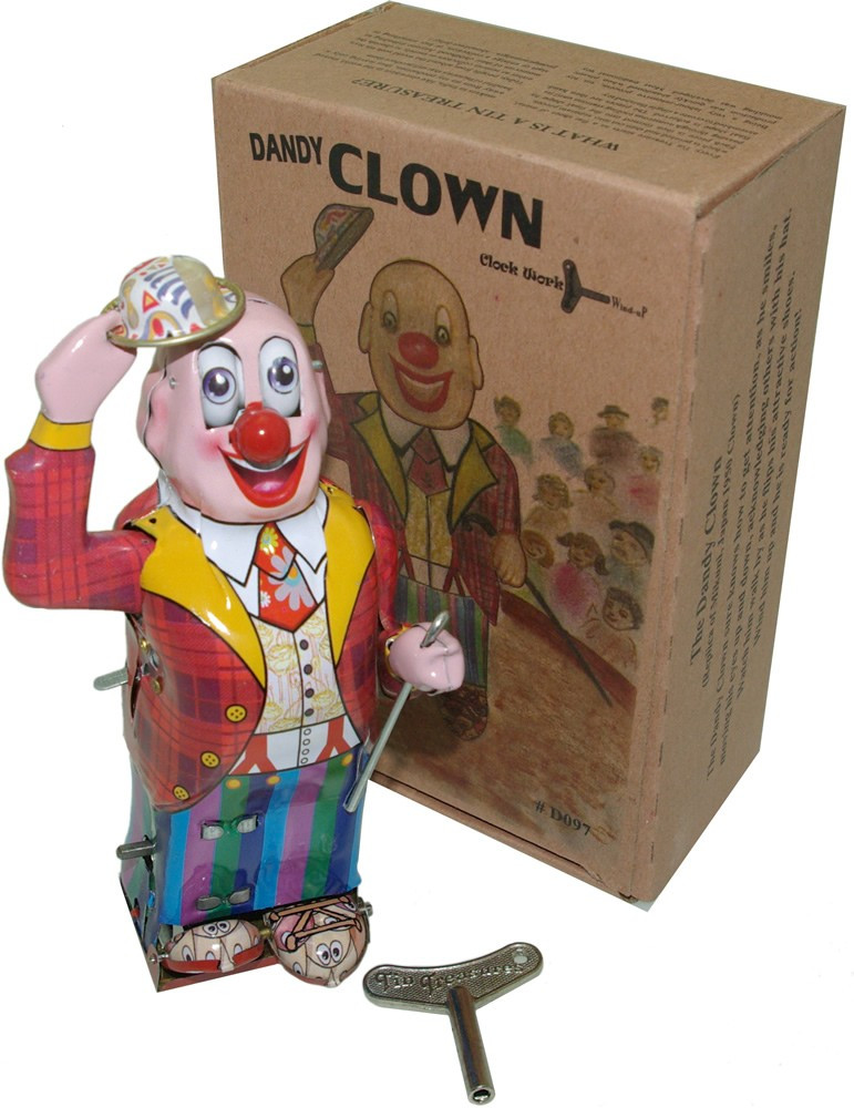 Dandy Clockwork Clown tin toy
