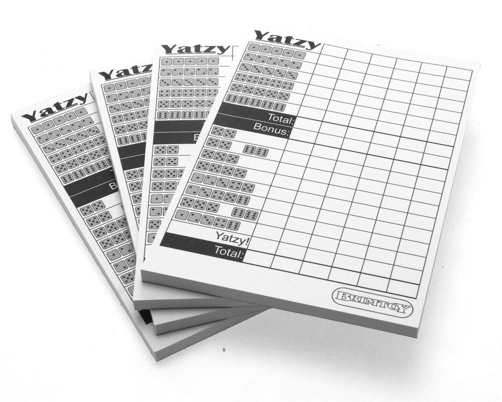 Yatzy score pads x4  (Yahtzee compatible)