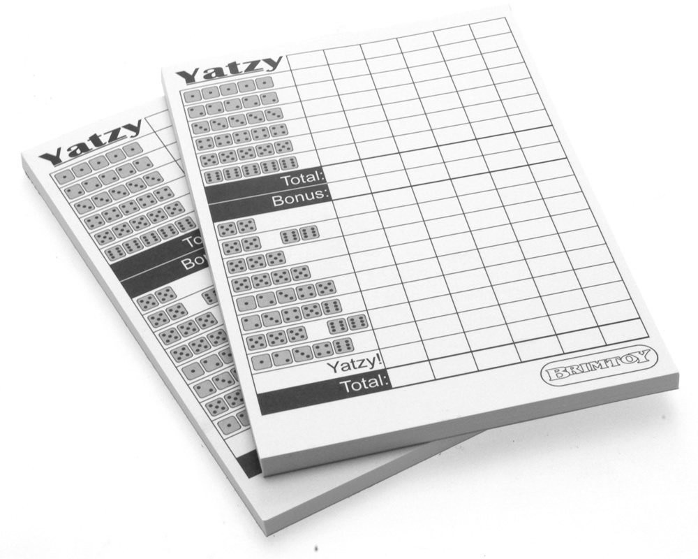 Yatzy score pads x2  (Yahtzee compatible)