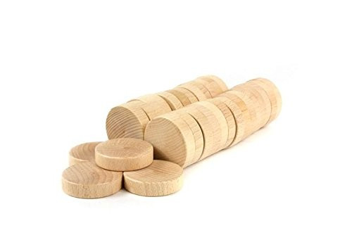 Varnished beech wood shuffleboard disks