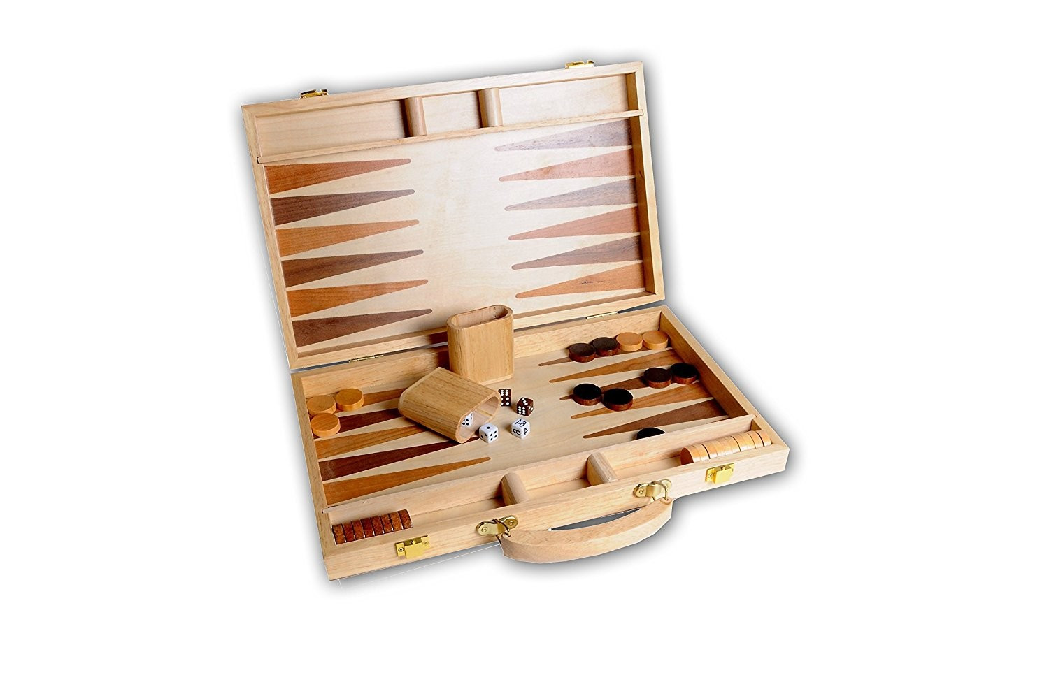 Wooden backgammon set 15"