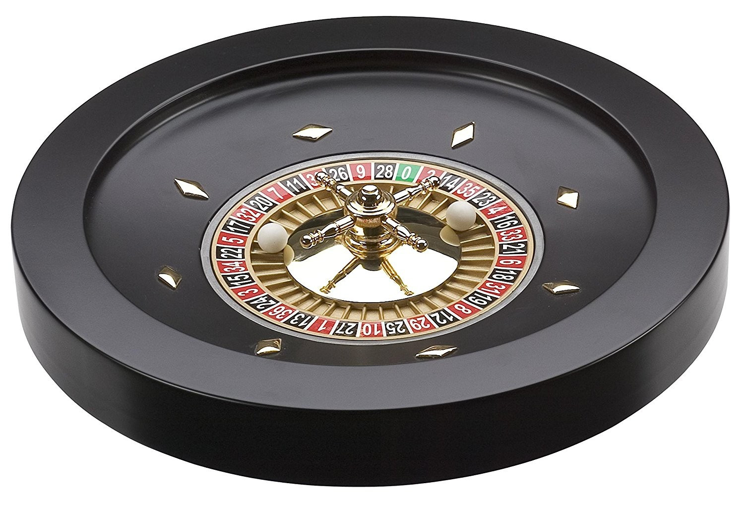 Deluxe wooden roulette wheel black furnished 36cm