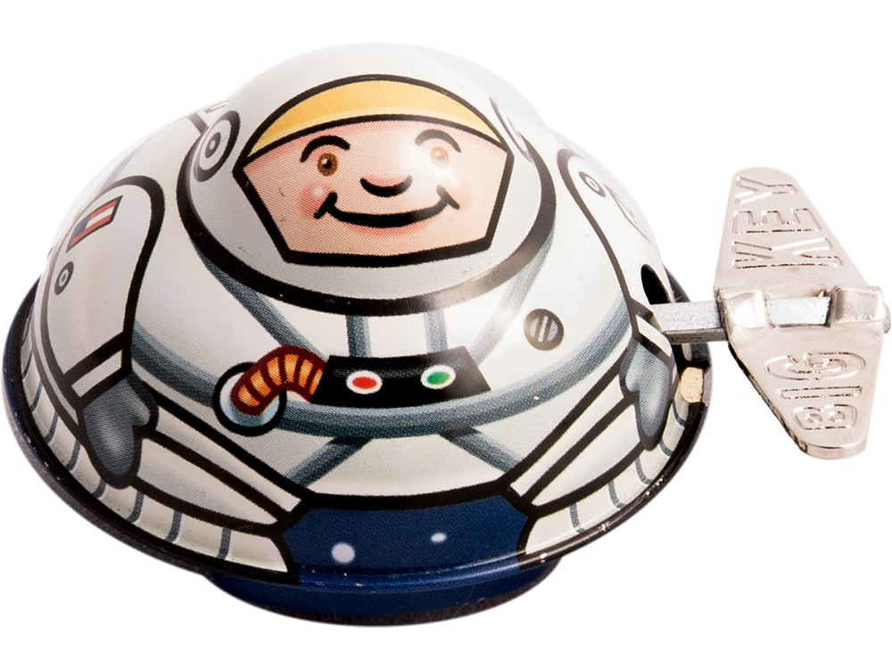 tin oval spaceman clockwork tin toy