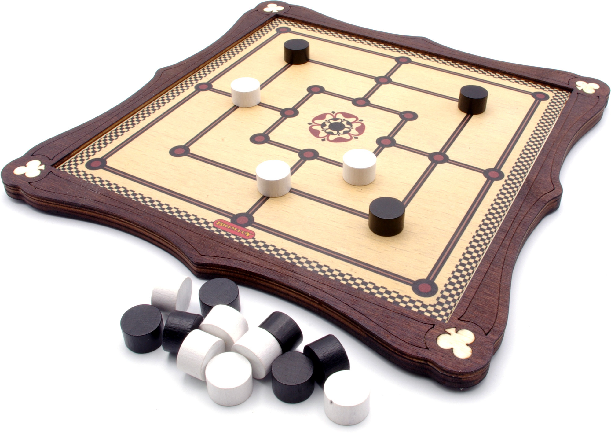 Nine men's morris traditional wooden board game