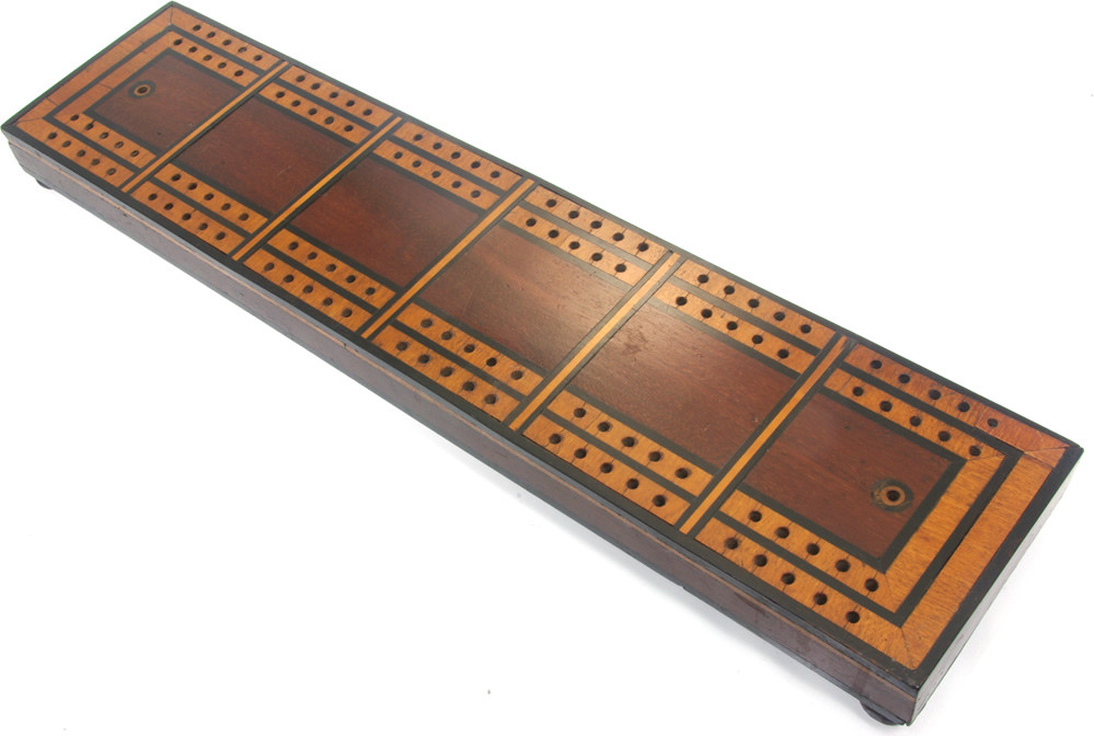 Extra large inlaid cribbage board
