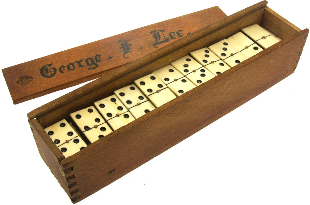 Double 9 Ebony & Bone dominoes