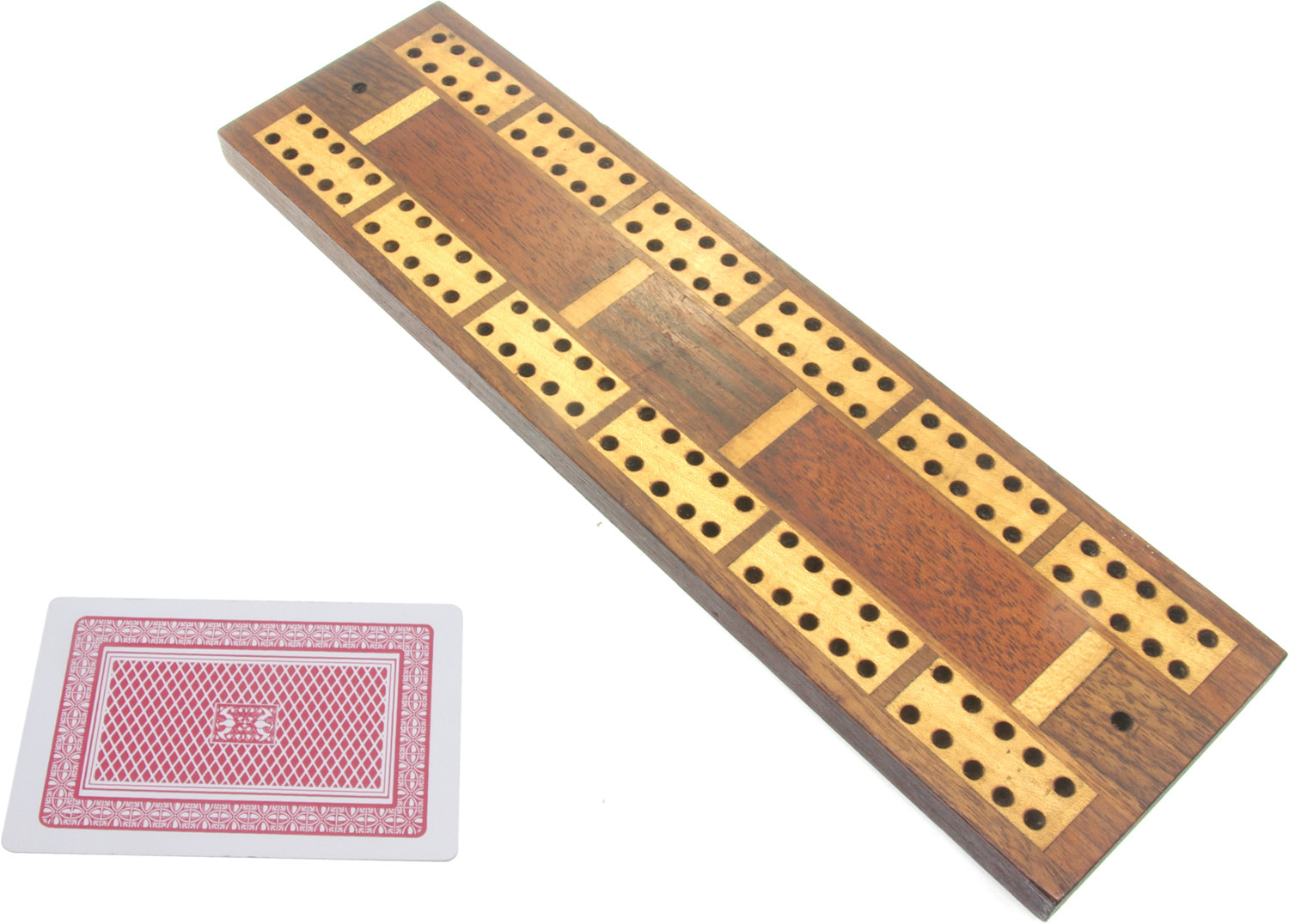 Large inlaid mahogany cribbage board