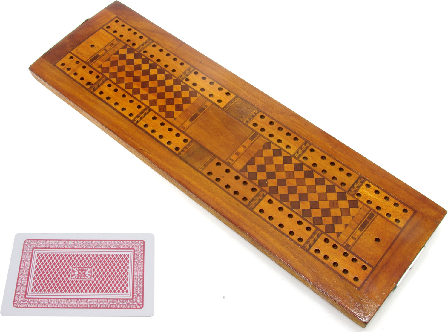 Inlaid antique cribbage board