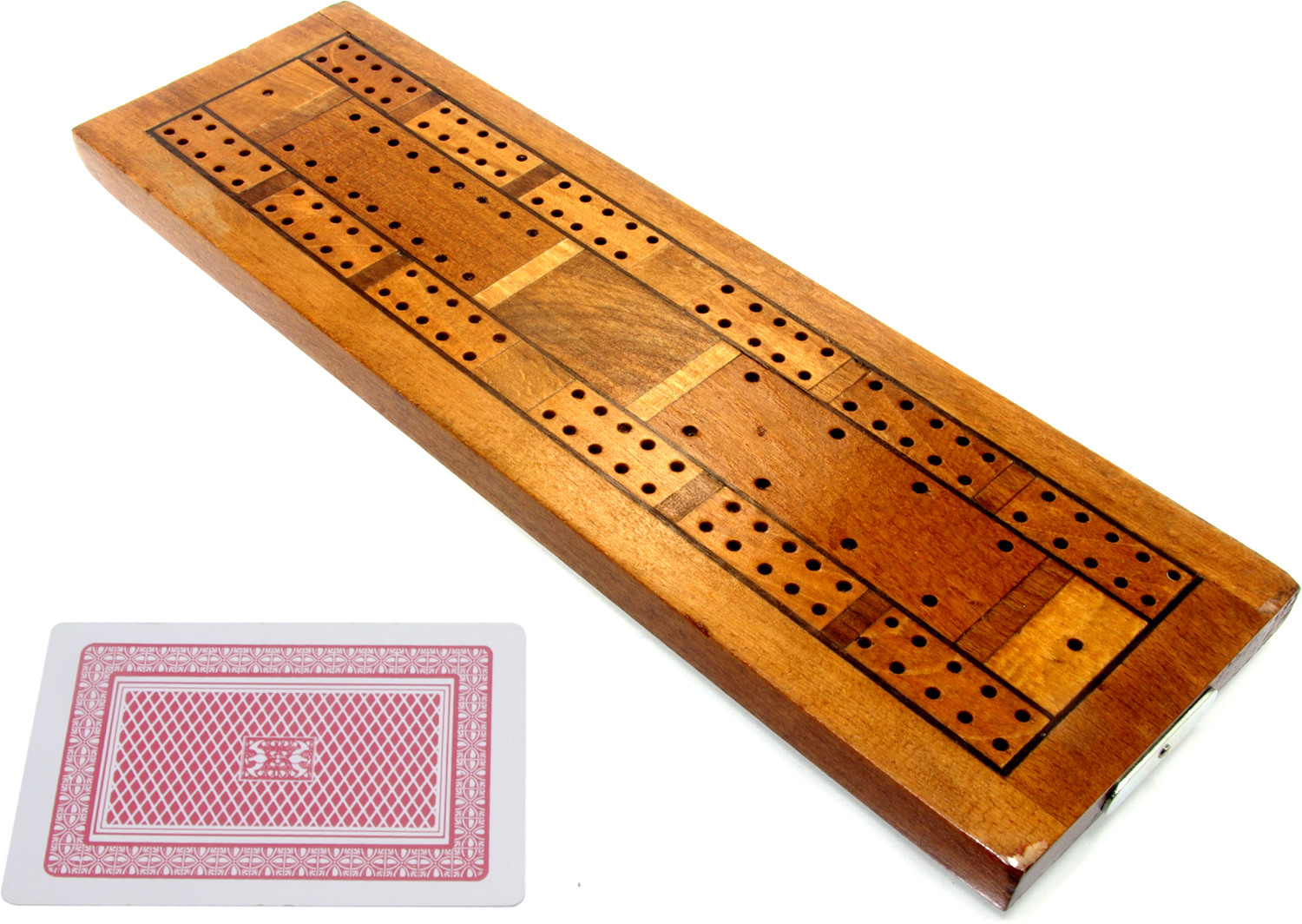 Inlaid Beechwood cribbage board