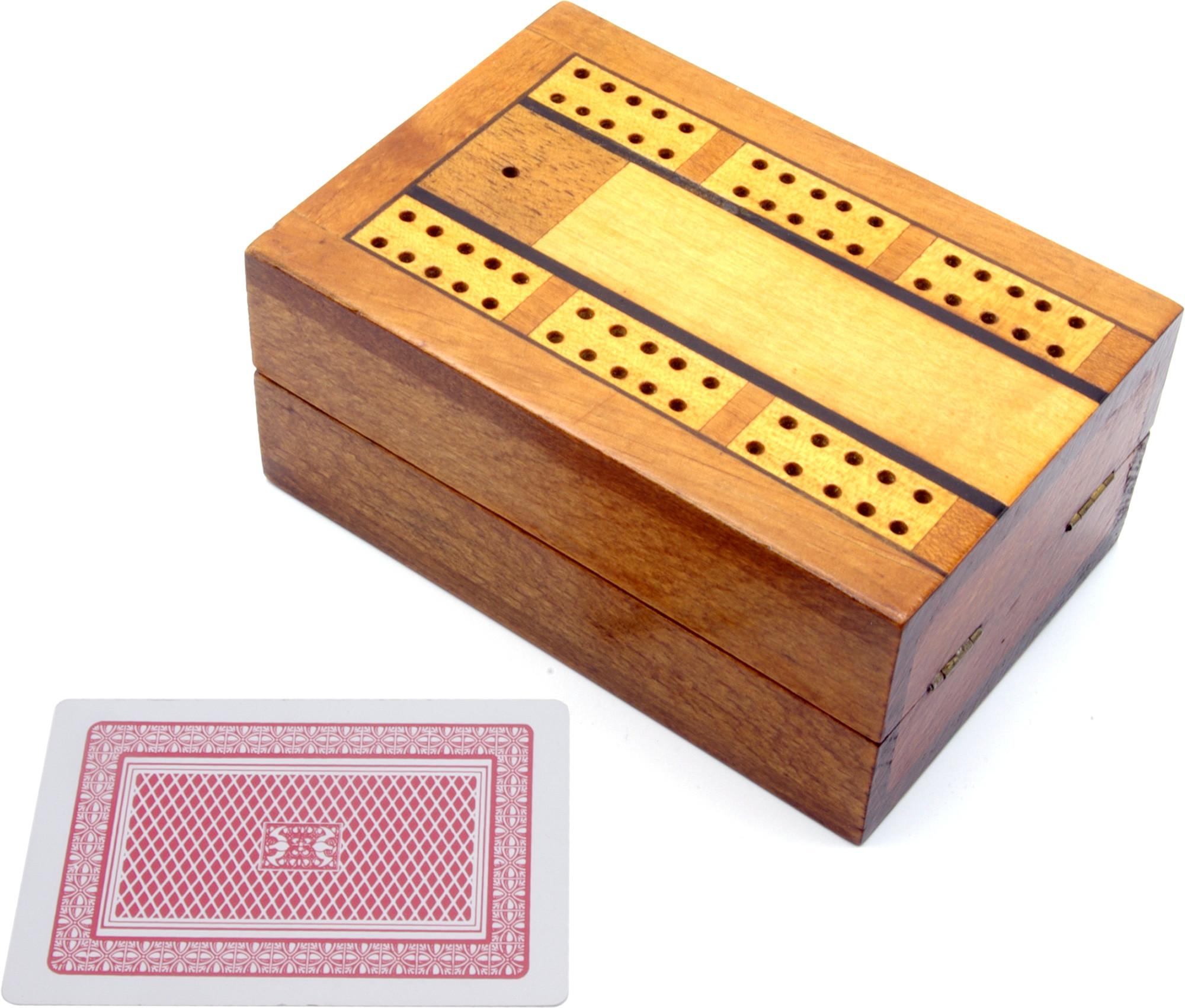 Inlaid antique cribbage box