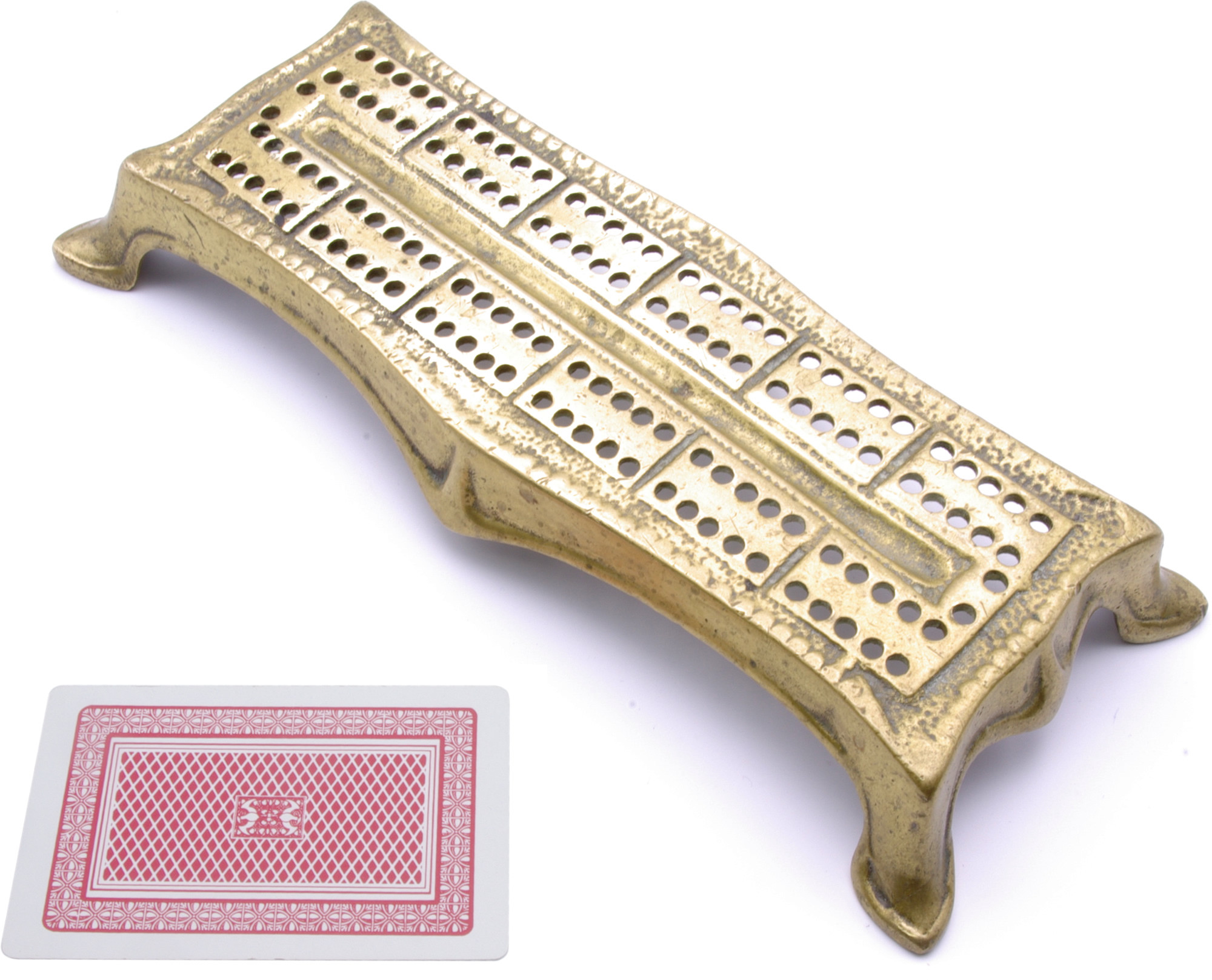 Large Brass shaped cribbage board