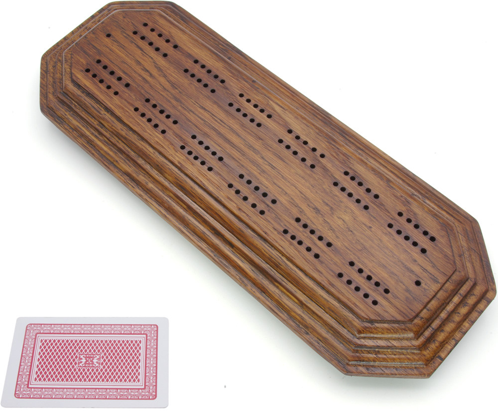 Solid Oak cribbage board