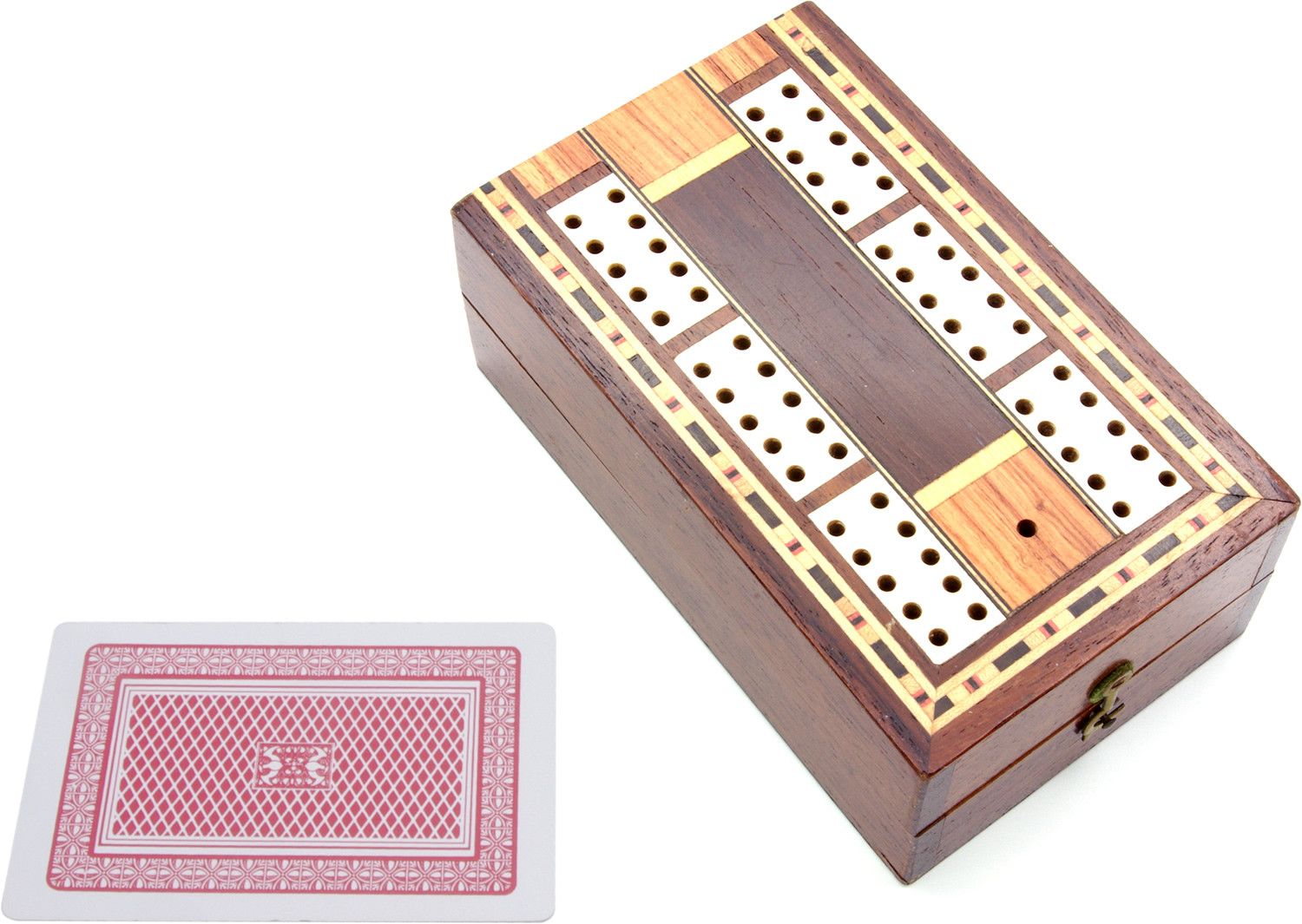 Inlaid Mahogany and Bone cribbage box