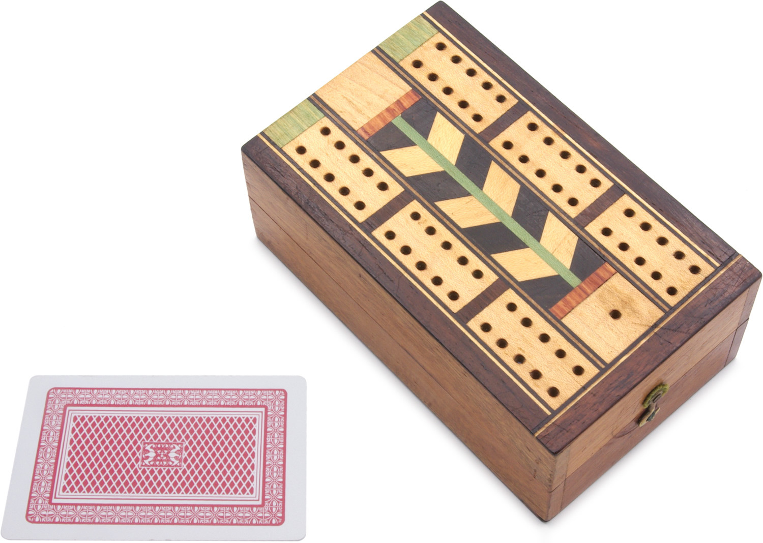 Folding antique cribbage box