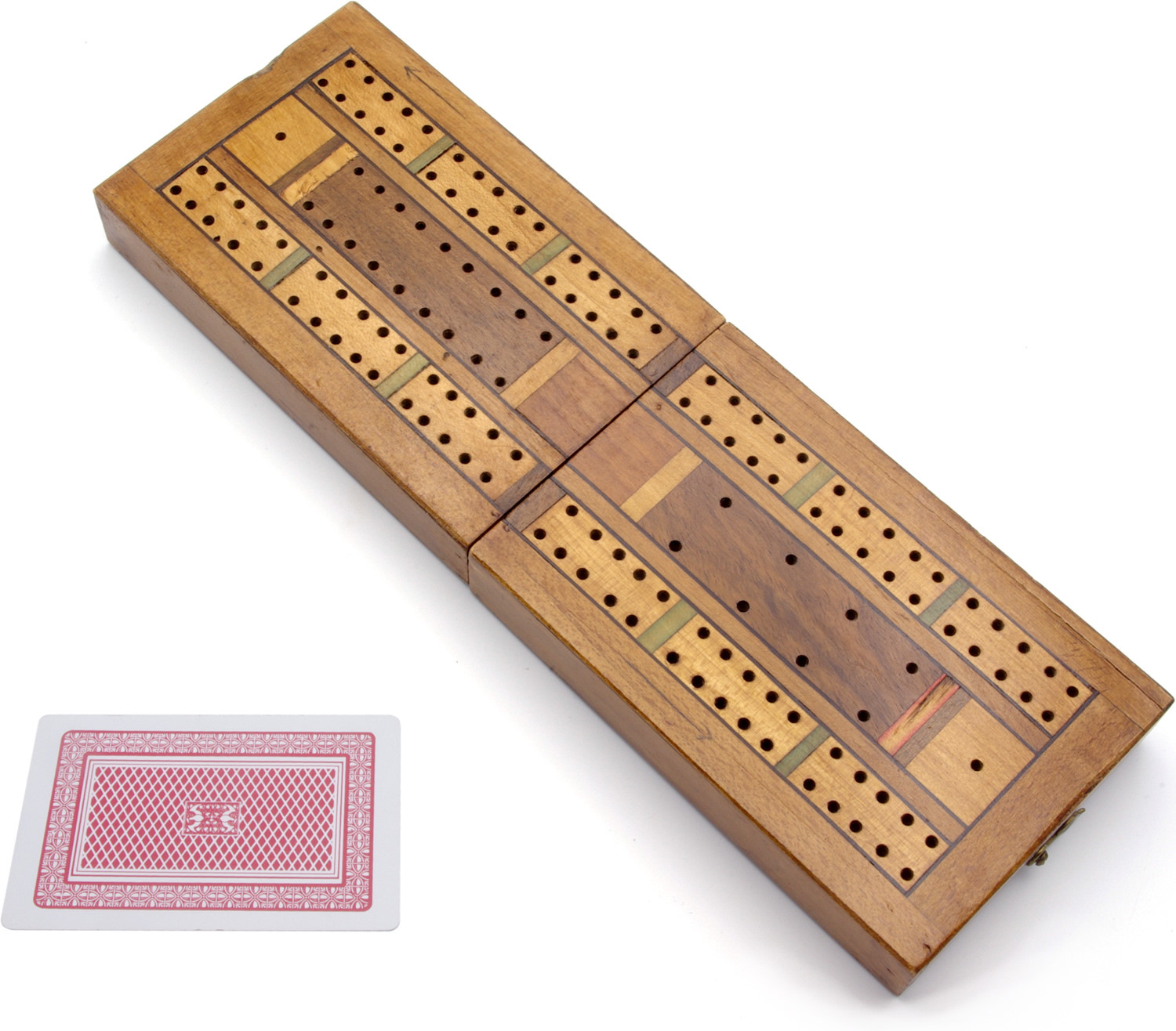 Inlaid antique cribbage box