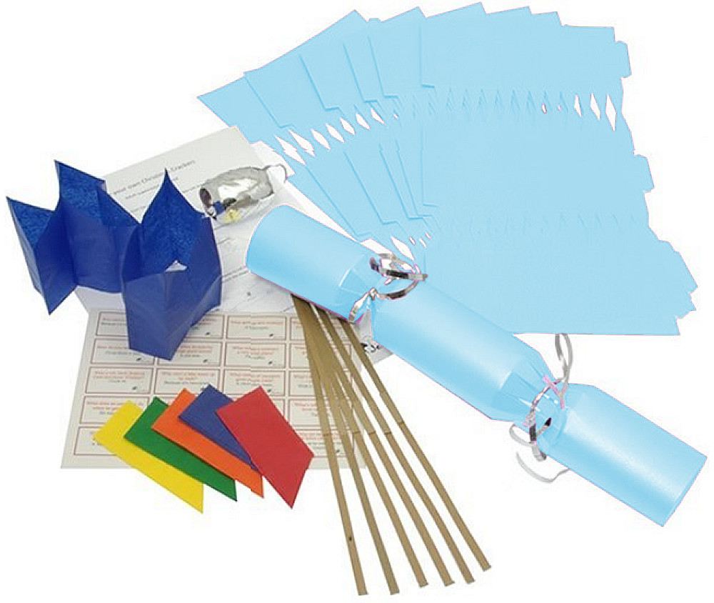 Deluxe Christmas Cracker Kit  35cm - Pale Blue - 10 Pack