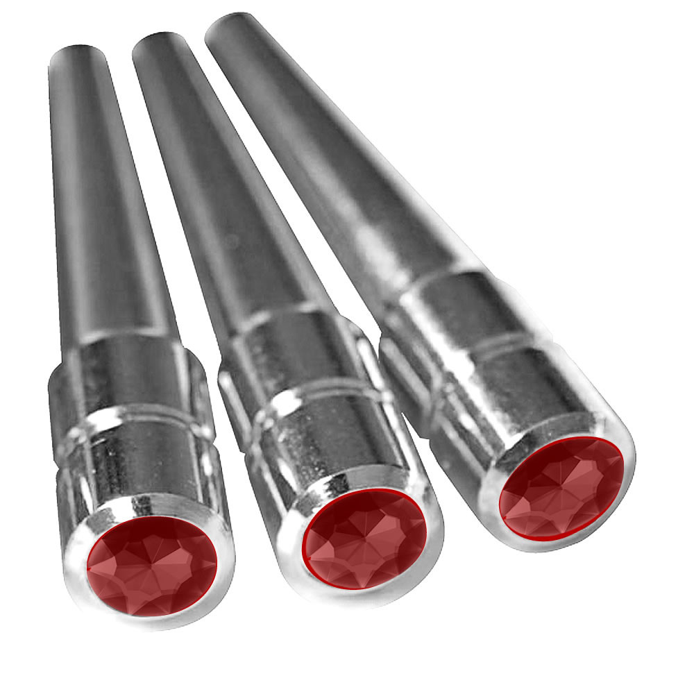 Red Crystal Chrome Cribbage Pegs 3 Pack